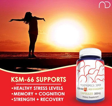 KSM66 Ashwagandha Capsules 300mg 180 Count Withania somnifera Extract Ayurvedic Herb Adaptogen Supplement Supports Stress Promote Relaxation Increase Energy Memory Focus