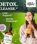 Wild & Organic Liver Cleanse Tincture - Liver Detox Formula with Milk Thistle Dandelion Root Chanca Piedra Stone Breaker Extract - Herbal Supplement - Vegan Sugar & Alcohol-Free Liquid Drops - 2 oz