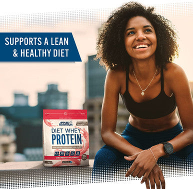 Applied Nutrition Diet Whey Protein Powder High Protein Low Carb Low Sugar Weight Loss with CLA L Carnitine Green Tea High PhD Supplement 1kg 40 Servings (Strawberry Milkshake)