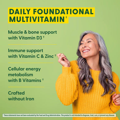 Megafood One Daily Iron Multivitamin - Multivitamin For Women And Men - With Real Food - Immune Support Supplement - Bone Health - Energy Metabolism - Vegetarian Non-Gmo No Iron - 60 Tablets