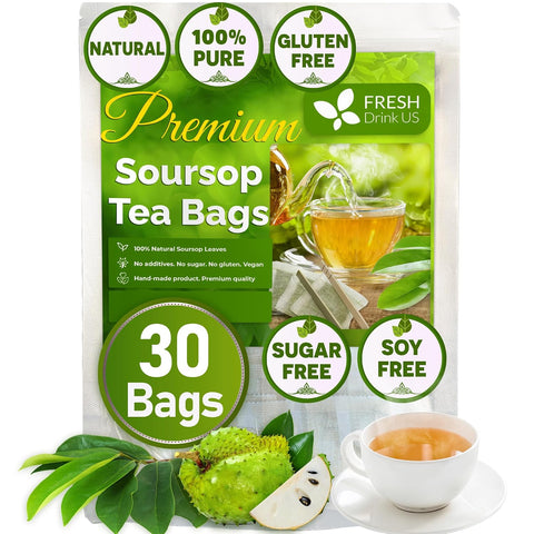 FreshDrinkUS, Premium 50 Mulberry Leaf Tea Bags, 100% Natural & Pure from Mulberry Leaves. Herbal Tea. Made with Natural Material Tea Bags. No Sugar, No Caffeine, No Gluten, Vegan.