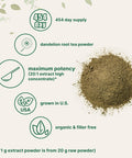 Micro Ingredients Organic Dandelion Root Tea Powder 1lb | Up to 450 Servings | Premium Dark Tea Source for Daily Beverage | 100% Roasted Dandelion Supplement | Caffeine Non-GMO Eco-Friendly Recyclable Bags