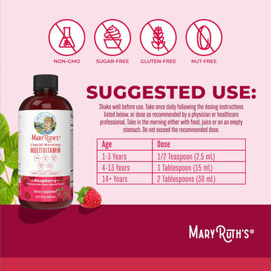 Maryruth Organics Multivitamin For Women Men & Kids Vegan, Sugar Womens Multivitamin & Multimineral Beauty & Energy Women'S Multivitamin Non-Gmo 15.22 Fl Oz