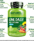 NATURELO One Daily Multivitamin for Men - with Vitamins & Minerals + Organic Whole Foods - Supplement to Boost Energy, General Health - Non-GMO - 120 Capsules | 4 Month Supply