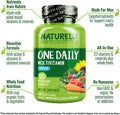 NATURELO One Daily Multivitamin for Men - with Vitamins & Minerals + Organic Whole Foods - Supplement to Boost Energy, General Health - Non-GMO - 120 Capsules | 4 Month Supply