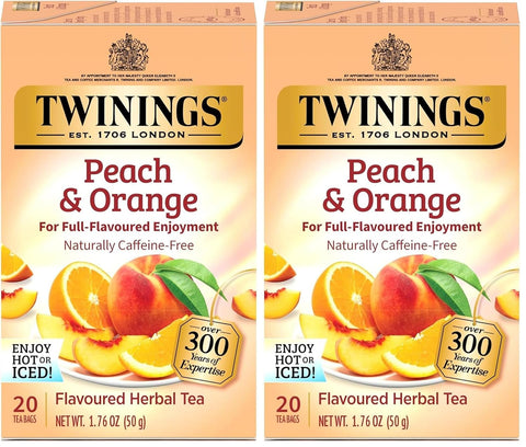 Twinings Lemon & Ginger, Caffeine-Free Herbal Tea Bags, 100 CT Box (1 Pack) | Spicy & Tangy, Ginger, Lemon Peel, Lemongrass, Blackberry Leaves, Soothe Digestion, 100 Foil Lined Individually Wrapped Bags