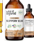 Wild & Organic Slippery Elm Liquid Drops - Lung Cleanse W/Slippery Elm Bark - Slippery Elm Drops For Respiratory Lung Health - Digestive Health W/Slippery Elm Extract - Slippery Elm Supplement - 4Oz