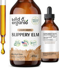 Wild & Organic Slippery Elm Liquid Drops - Lung Cleanse W/Slippery Elm Bark - Slippery Elm Drops For Respiratory Lung Health - Digestive Health W/Slippery Elm Extract - Slippery Elm Supplement - 4Oz