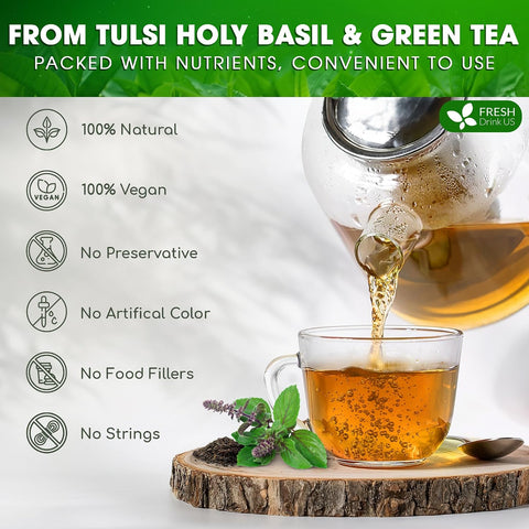 FreshDrinkUS, Premium 50 Mulberry Leaf Tea Bags, 100% Natural & Pure from Mulberry Leaves. Herbal Tea. Made with Natural Material Tea Bags. No Sugar, No Caffeine, No Gluten, Vegan.