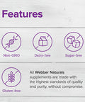 Webber Naturals Berberine Supplement 500 mg Per Pill 75 Vegetarian Capsules NonGMO Gluten and Dairy Vegan