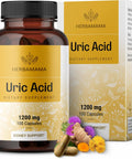 Herbamama Uric Acid Cleanse Capsules - 1200Mg Uric Acid Support Formula With Tart Cherry Milk Thistle & Celery Root - Vegan Non-Gmo Supplement
