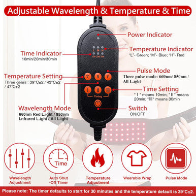 Jobyna Red L.Ight T.Herapy For Neck & Body, 1 Pack 850Nm In.Frared L.Ight & 660Nm R.Ed L.Ight T.Herapy At Home Office For Neck Elbow Leg, Auto Shut Off & 3 Heating Level