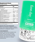 First Day Teens Daily Kickstart Multivitamin Gummies For Ages 14+ Vitamins A, B1, B2, B6, E, B12, C, D3 & K2 + Zinc & Folate Made W/Organic Fruits & Veggies, Only 2G Sugar 30 Day Supply