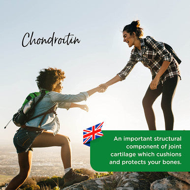 Healthspan Chondroitin (90 Tablets) | High Strength 90% Grade Chondroitin Sulphate | with Added Vitamin C to Support Healthy Bones and Joints | Gelatin Free