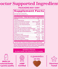 Pink Stork Postpartum Hair Loss Gummies - Biotin with Vitamin E Pantothenic Acid B6 & B12 for Beautiful & Strong Hair Skin and Nails - Postpartum Essentials for Moms - 60 Gummy Vitamins