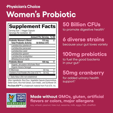 Physician'S Choice - Women's Digestive Harmony Bundle: Probiotics for Women 60ct + Digestive Enzymes 180ct - Value Pack