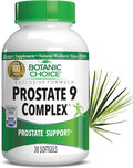Botanic Choice Prostate 9 Complex - Prostate Supplements For Men With Saw Palmetto, Pygeum, & Lycopene - Advanced Prostate Health Supplement For Urinary Flow & Cellular Health - 30 Softgels