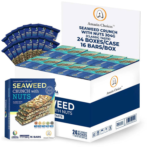 Seaweed Crunch with Nuts Classic TasteÃ¢â‚¬â€œ Amazin Choices Vegan Snack Bars with Cashews, Almonds & Pumpkin Seeds Ã¢â‚¬â€œ Premium Asian Chips Ã¢â‚¬â€œ Seaweed Sheets Ã¢â‚¬â€œ Sandwich Seaweed Ã¢â‚¬â€œ Variety Pack