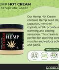Greenive Hemp Hot Cream Soothing Moisturizing Hemp Hot Cream (8 Oz Jar)