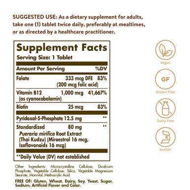 Solgar Women'S Balancing Formula 60 Tablets - Pueraria Mirifica - Phytoestrogen Balancing Formula Energy Metabolism Nervous System Health - Vegan Gluten Free Dairy Free Kosher - 60 Servings