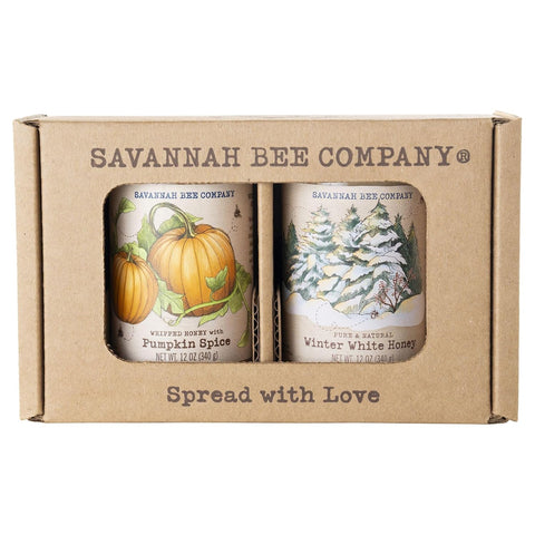 Savannah Bee Whipped Honey Gift Set - 12 oz Gourmet Honey Duo Set (12 Oz, Original and Lemon)