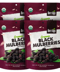 Berrilys Organic Dried Mulberries, Black, Dried Mulberry, Non-GMO, Unsulfured, Raw, 10 oz, Healthy Snacking, Great Ingredient for Baking Purposes, Vegan, Natural