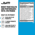 JYM Supplement Science ProBio Performance Probiotic Heart Gut Immune Health Athletic Recovery and Body Composition for Men & Women 30 Day Supply