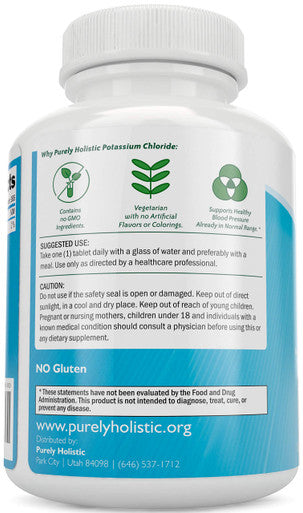 Purely Holistic Potassium Supplement 365 Tablets