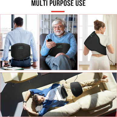 Snailax Heating Pad For Back Pain, Vibration Massage Belt With Adjustable Strap&3 Vibration Modes,3 Heat Setting&3 Timer Settings,Belly Wrap Belt For Cramps,Heating Pad For Women,Men(Black)