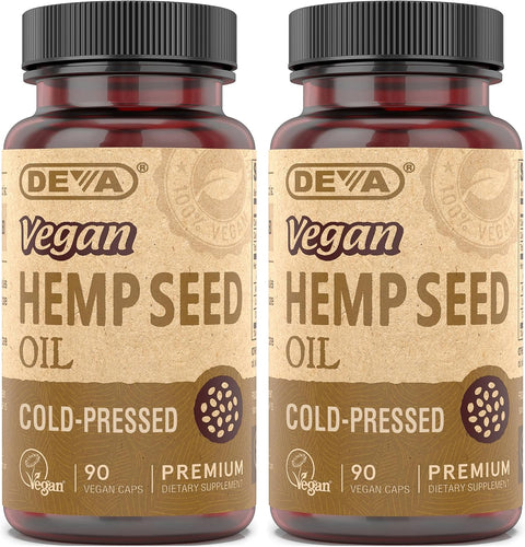 DEVA Vegan Virgin Hemp Seed Oil Capsules ÃƒÂ¢Ã¢â€šÂ¬Ã¢â‚¬Å“ Cold-Pressed, Unrefined, 90 Count