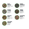 Tiesta Tea - 7 Green Teas Dry Flight Sampler Medium Caffeine Hot & Iced Tea Premium Loose Leaf Tea Sample with Green Tea Blends - 7 Resealable Sample Pouches