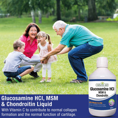Natures Aid Glucosamine MSM and Chondroitin Liquid with Vitamin C Apple and Blackcurrant Flavour 500 ml