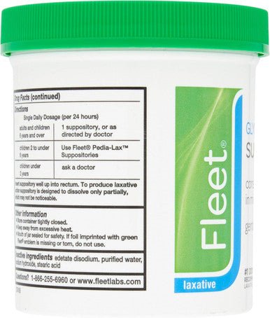 Fleet - Glycerin Suppositories Laxative Adult Jar 100 Each 2pack