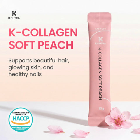 K-Nutra K-Collagen Soft Peach (15.9Oz 30 Sticks) - Holiday s - Skin Hair Nail Health Tasty Jelly Fast Absorption. Low-Molecular Marine Collagen Vitamin C