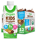 Orgain Organic Kids Protein Nutritional Shake Chocolate 8g of Protein 22 Vitamins Minerals Fruits Vegetables Gluten Soy NonGMO 8.25 Fl Oz Pack of 12