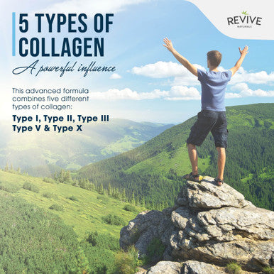 Revive Naturals Multi Collagen Protein Capsules - 120 Count - Types I II III V & X - Hydrolysed Grass Fed Bovine Wild Caught Marine & Free-Range Chicken Made with Hyaluronic Acid & Vitamin C by Revive Naturals