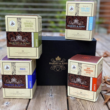 Harney & Sons Favorite Blends Wrapped Sachet Black Earl Grey Paris Hot Cinnamon Spice Sencha 80 Sachets