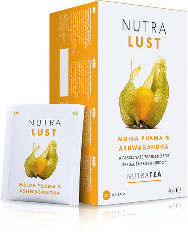 Nutra Tea NutraLust - Helping To Improve Passion & Stamina - Containing Ashwagandha Muira Puama and Ginseng - 40 Enveloped Tea Bags - by NutraTea - Herbal Tea - (2 Pack)