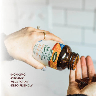 Flora Udos Choice Omega 369 Oil Blend Made with Organic Flax Sesame Sunflower Seed Oils PlantBased Vegan Omega Fatty Acids Based on Ideal 211 Ratio 180 Vegetarian Capsules