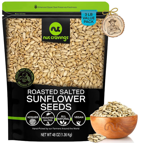 NUT CRAVINGS - Roasted & Unsalted Pumpkin Seeds, Pepitas, No Shell (16oz - 1 LB) Packed Fresh in Resealable Bag - Nut Snack - Food Assortments