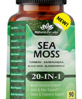 NaturaLife Labs Sea Moss 6000Mg - Black Seed Oil 2500Mg - Bladderwrack 2000Mg - Turmeric 1500Mg Ashwagandha 1000Mg - Burdock 1000Mg - Vitamin C D3, Yellow Dock Root Manuka Dandelion - 90 Veggie Caps