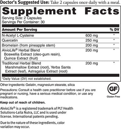 Dr. Sinatras Advanced Lung Bronchial Support Supplement For Lung Health Support Clear Breathing And Respiratory Function 60 Capsules 30Day Supply
