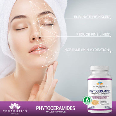 Phytoceramides Ceramide-Pcd Made From Rice - W/ Biotin And Kiwi Seed - Non Gmo Gluten Free Hair Skin And Nails Vitamin, Reduce