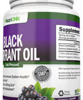 Black Currant Oil - 1000 Mg - 180 Softgels - Cold-Pressed Pure Black Currant Seed Oil - Hexane Free - 140mg GLA - Regulates Hormonal Balance - Great for Immune System, Hair and Skin