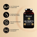 Naturebell Saw Palmetto Complex Saw Palmetto Powder Extract with Pumpkin Seed 1000mg 180 Capsules 3 in 1 Formula Prostate and Hair Growth Supplement Decrease Frequent Urination for Men Women