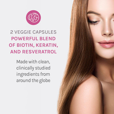 Reserveage Beauty, Keratin Hair Booster With Biotin & Resveratrol, Hair And Nail Growth Supplement For Men And Women, Supports Healthy Thickness And Shine With Biotin, 120 Capsules (60 Servings)
