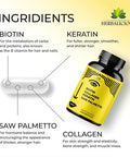 HERBALICIOUS Biotin Vitamins With Collagen, Keratin & Saw Palmetto For Women And Men - Biotin 10000 Mcg Hair Skin Nails Supplement For Hair, Skin, And Nails Wellness - Made In Usa, 120 Capsules