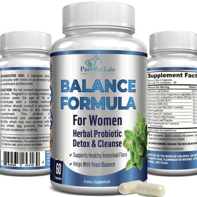 YUMMYVITE Balance Complex For Women - For Vaginal Health, Herbal Detox & Cleanse, Vaginal Probiotics, Supports Healthy Intestinal Flora, Helps With Yeast Infections 60 Capsules