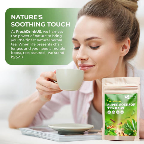 FreshDrinkUS, Premium 50 Mulberry Leaf Tea Bags, 100% Natural & Pure from Mulberry Leaves. Herbal Tea. Made with Natural Material Tea Bags. No Sugar, No Caffeine, No Gluten, Vegan.