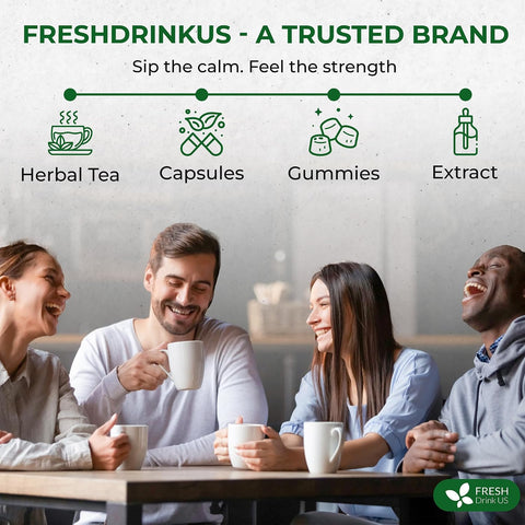 FreshDrinkUS, Premium 50 Mulberry Leaf Tea Bags, 100% Natural & Pure from Mulberry Leaves. Herbal Tea. Made with Natural Material Tea Bags. No Sugar, No Caffeine, No Gluten, Vegan.